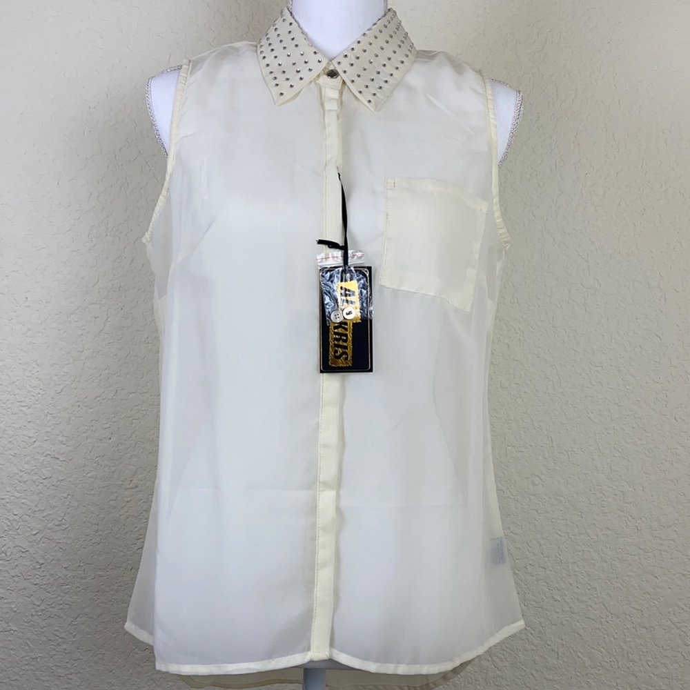Ali & Kris sleeveless vanilla blouse size Large